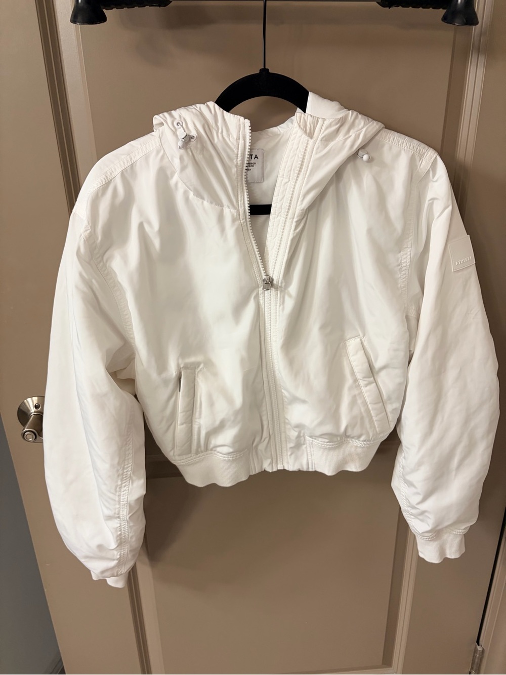 Athleta White Hooded Zip Jacket